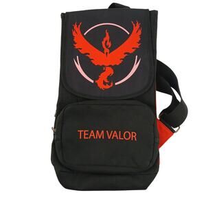 Team Valor Pokémon Go Backpack Black Red Canvas Sling Bag Front Pocket Crossbody